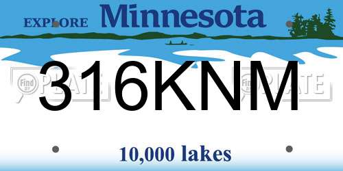 316KNM Minnesota License Plate