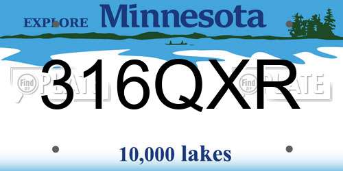 316QXR Minnesota License Plate