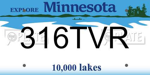 316TVR Minnesota License Plate