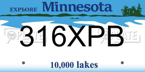 316XPB Minnesota License Plate