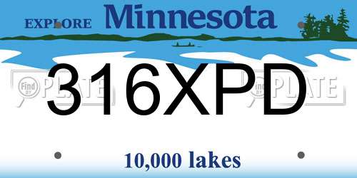 316XPD Minnesota License Plate