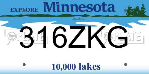 316ZKG Minnesota License Plate