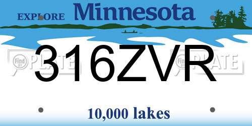 316ZVR Minnesota License Plate