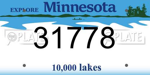 31778 Minnesota License Plate