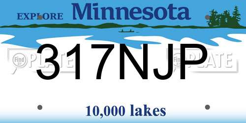 317NJP Minnesota License Plate