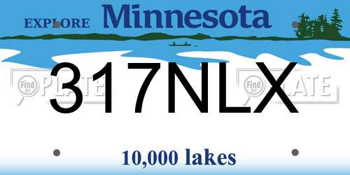 317NLX Minnesota License Plate