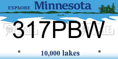 317PBW Minnesota License Plate