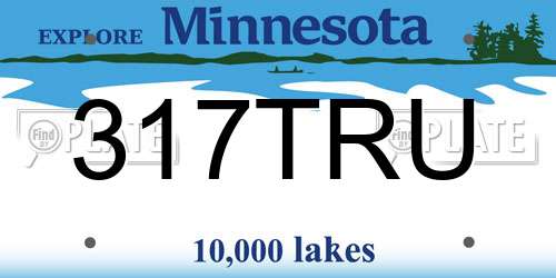 317TRU Minnesota License Plate