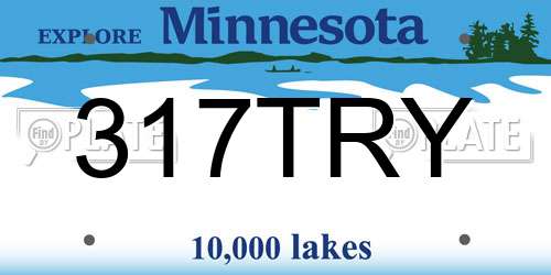 317TRY Minnesota License Plate