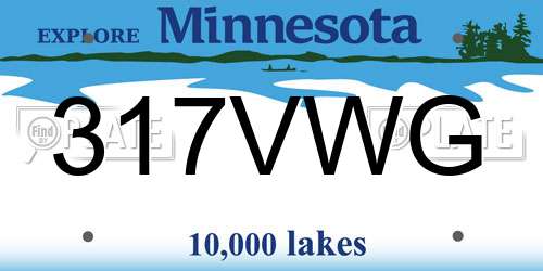 317VWG Minnesota License Plate