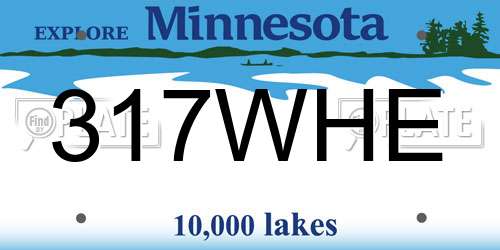 317WHE Minnesota License Plate