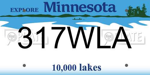 317WLA Minnesota License Plate