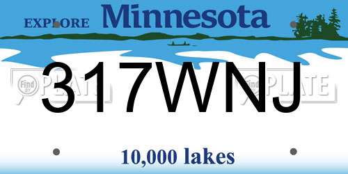 317WNJ Minnesota License Plate