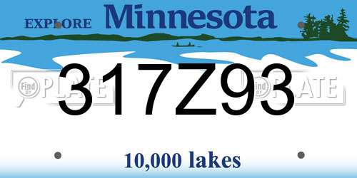 317Z93 Minnesota License Plate