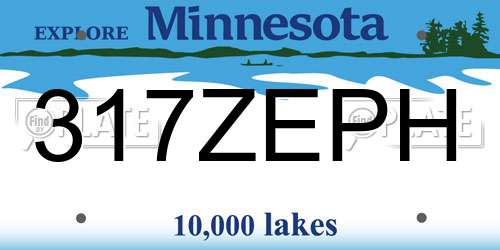317ZEPH Minnesota License Plate