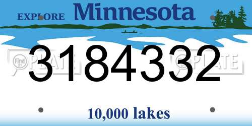 3184332 Minnesota License Plate