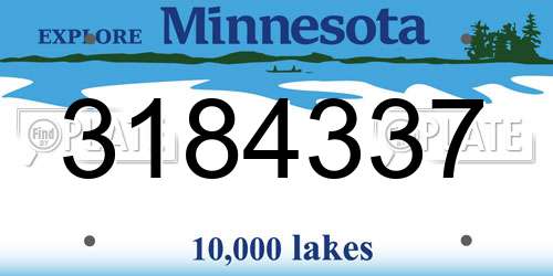 3184337 Minnesota License Plate