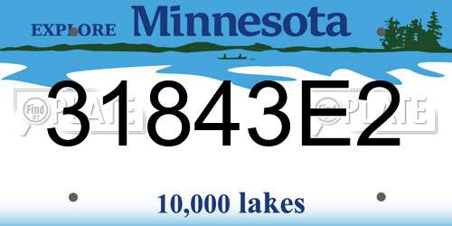31843E2 Minnesota License Plate