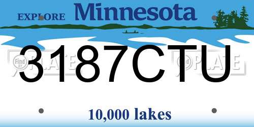 3187CTU Minnesota License Plate