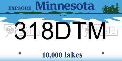 318DTM Minnesota License Plate