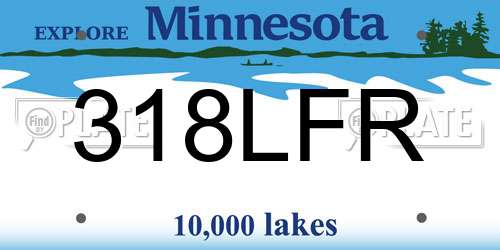 318LFR Minnesota License Plate
