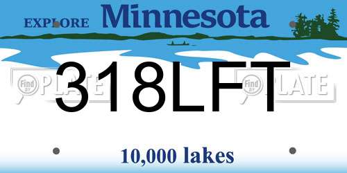 318LFT Minnesota License Plate