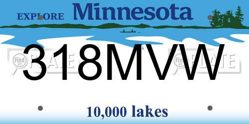 318MVW Minnesota License Plate