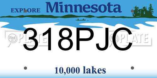 318PJC Minnesota License Plate