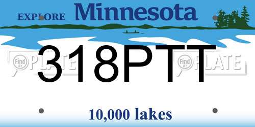 318PTT Minnesota License Plate