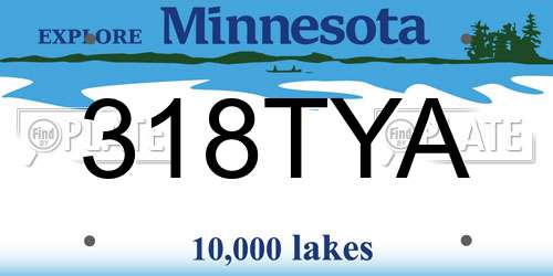 318TYA Minnesota License Plate