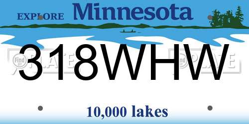 318WHW Minnesota License Plate
