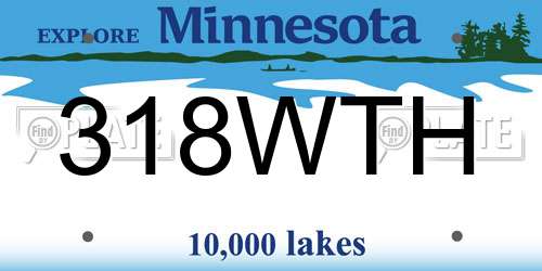 318WTH Minnesota License Plate