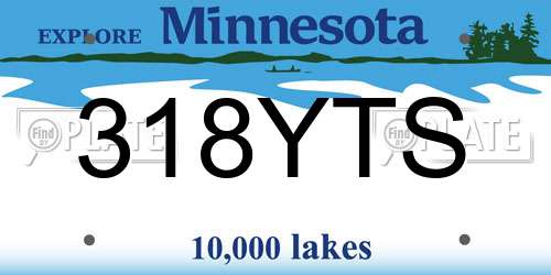 318YTS Minnesota License Plate