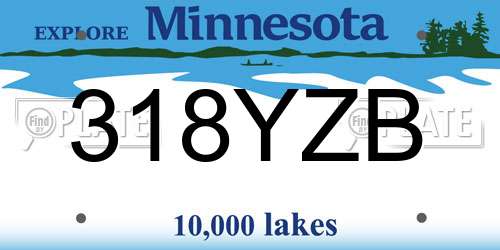 318YZB Minnesota License Plate