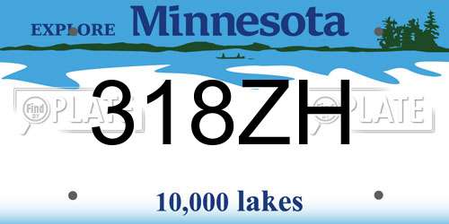 318ZH Minnesota License Plate