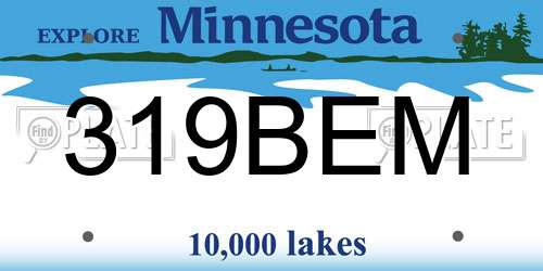 319BEM Minnesota License Plate