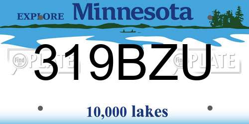 319BZU Minnesota License Plate