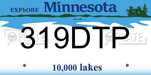 319DTP Minnesota License Plate