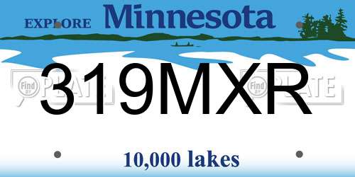 319MXR Minnesota License Plate