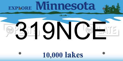 319NCE Minnesota License Plate