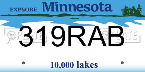 319RAB Minnesota License Plate