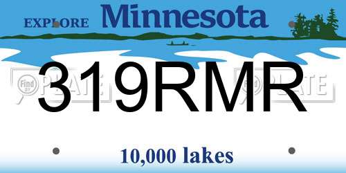 319RMR Minnesota License Plate