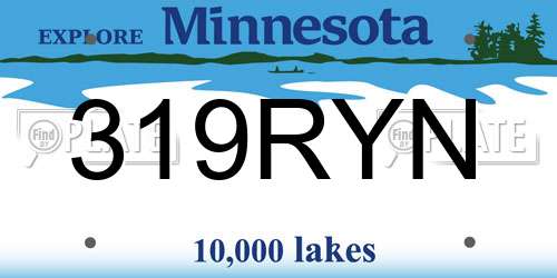 319RYN Minnesota License Plate