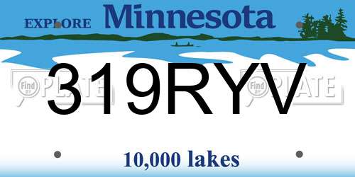 319RYV Minnesota License Plate
