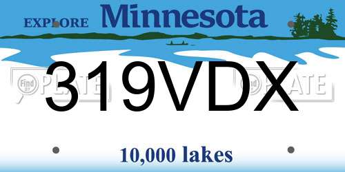 319VDX Minnesota License Plate