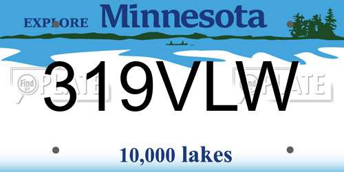 319VLW Minnesota License Plate