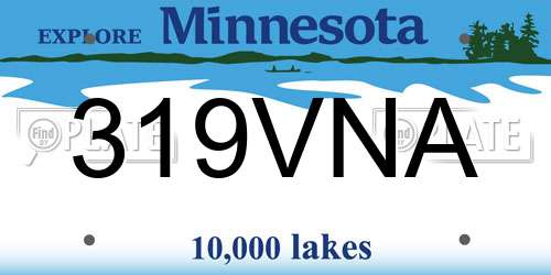 319VNA Minnesota License Plate