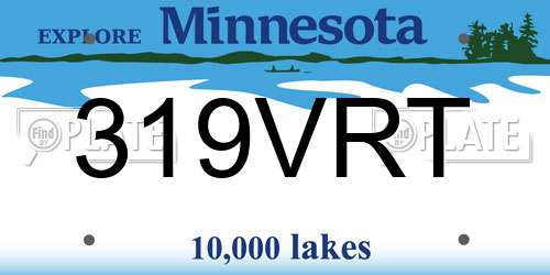 319VRT Minnesota License Plate