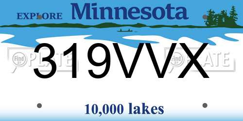 319VVX Minnesota License Plate