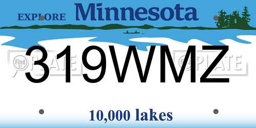 319WMZ Minnesota License Plate